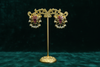 Handmade Kempu Fish Studs - Boutique Display on Forest Green Velvet
