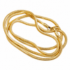 Gold-plated textured link chain on a white background