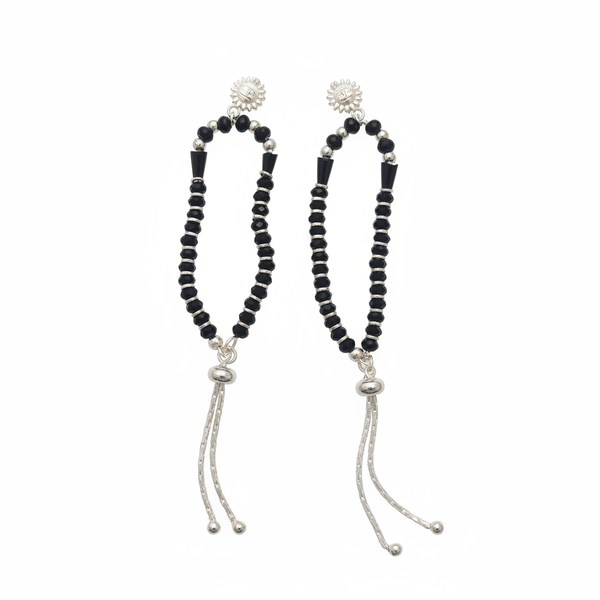 92.5 Silver Kids Nazariya Bracelet with Sun Face Charm and Silver Tassel - White Background