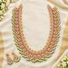 Mango haram necklace set styled on ivory silk