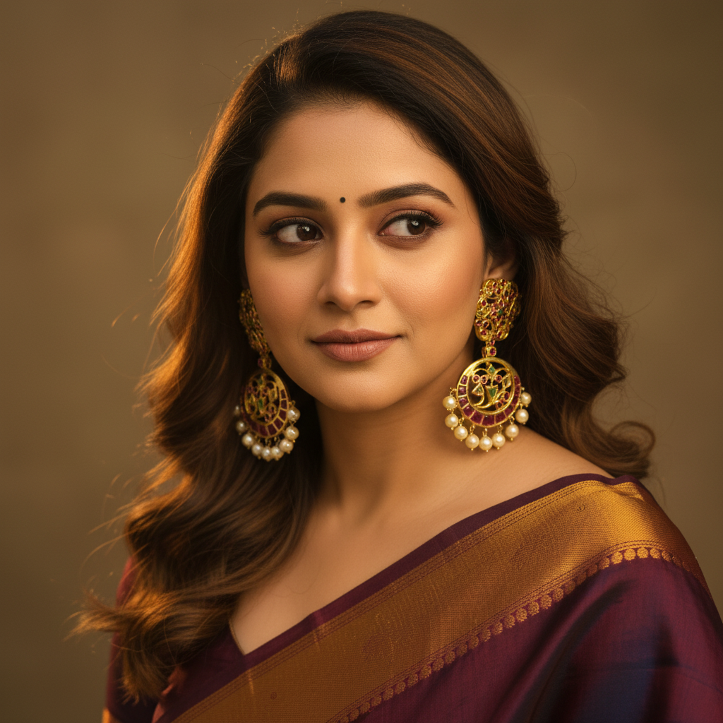 Kempu Chandbali Earrings - Lifestyle
