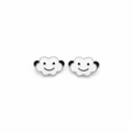 925 Silver White Cloud Earrings for Kids - Smiling Character Studs