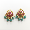 Kempu Chandbali Earrings – close-up detail shot
