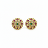 Polki Ruby Kundan Round Stud Earrings white background hero shot