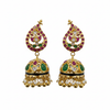 Polki Kundan Jhumka - White Background Hero Shot
