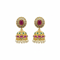 Gold Plated CZ Jhumka - White Background Hero Shot