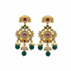 Emerald Peacock Chandbali - White Background