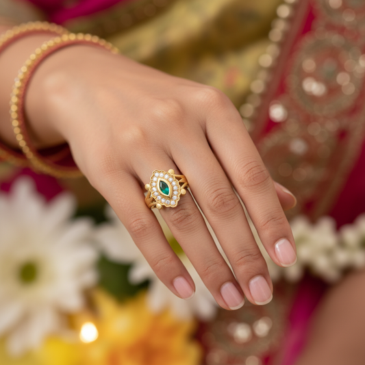 Panchaloha Emerald Ring - Lifestyle Shot