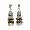Blue Bead Jhumka – white background