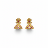 Uncut diamond pink jhumka earrings flat lay on white background