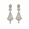 CZ Marquise Kite Chandelier Earrings - White CZ White Background Studio Shot