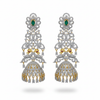Diamond Replica CZ Jhumka Earrings - White Background