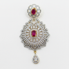 CZ Sunburst Floral Drop Earrings - Macro Detail Shot