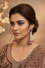 Pink CZ Jhumka - Model Wear