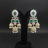 American Diamond Chandbali Earrings - Velvet Display Stand