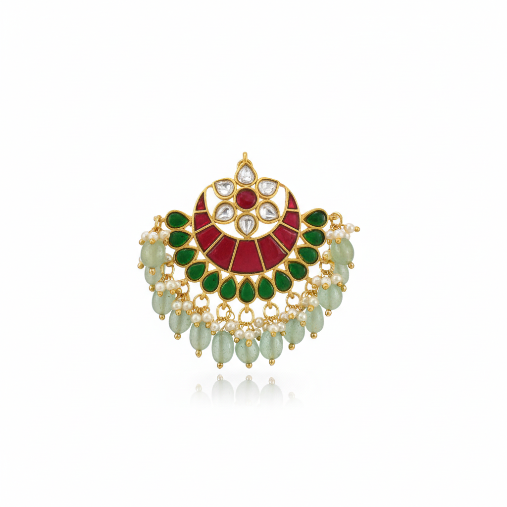 Premium Kundan Juda Pin - White Background Product Shot