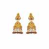 Flat lay - Matt Finish Polki Jhumka - Ruby pearl variant