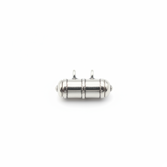 925 Silver Small Capsule Amulet Pendant - White Background