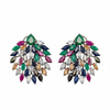Multicolour Leaf Chandelier Earrings White Background Studio Shot