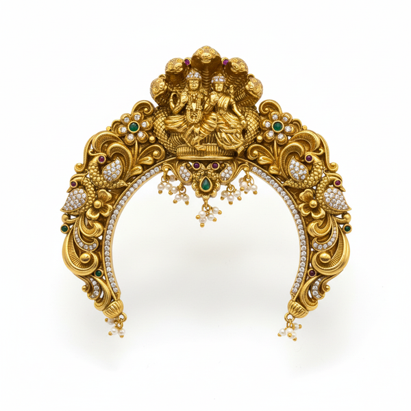 Traditional Lakshmi temple vanki armlet on white background