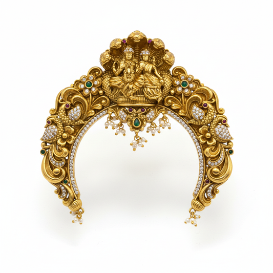 Traditional Lakshmi temple vanki armlet on white background