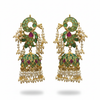 Peacock Emerald Green Jhumka - White Background