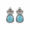 Victorian Kundan Earrings - Sky Blue