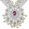 Ruby CZ Necklace Pendant - Close Up Detail