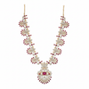 CZ Long Haram Necklace Set - Ruby Red - Flat Lay