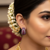 Victorian Bali Hoop Earrings Ruby CZ Lifestyle Bridal Wear