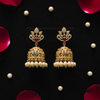 Filigree Dome Jhumka Earrings Dark Velvet Flat Lay
