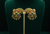 Round Kundan Kempu Studs - Boutique Display on Forest Green Velvet