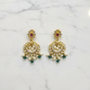 Emerald Chandbali Earrings - Flat Lay Marble
