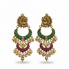 Emerald Ruby Chand Bali Earrings - White Background Hero Shot