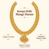 Kempu polki mango haram specifications, 24 inches, necklace only, no earrings