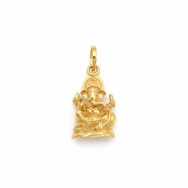 24K Gold Plated Ganesha Locket Pendant for Men - Premium Micro Gold Plated Alloy