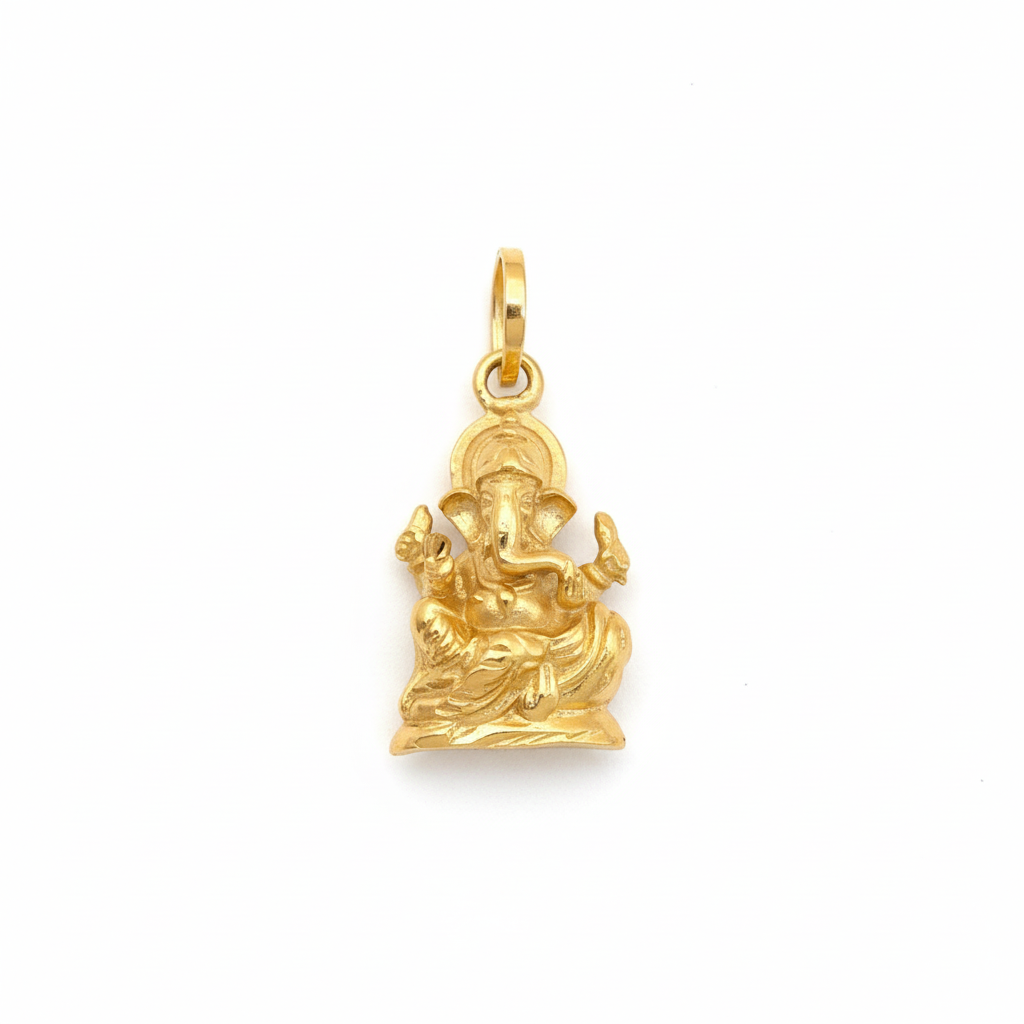24K Gold Plated Ganesha Locket Pendant for Men - Premium Micro Gold Plated Alloy