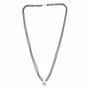 Long double strand black bead mangalsutra with round CZ halo pendant - white background