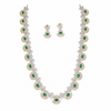 Emerald CZ necklace set hero product shot on white background