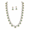 Emerald CZ necklace set hero product shot on white background