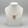 Gold hasli choker necklace displayed on mannequin bust