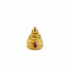 Gold ornate scrollwork temple mukut for Hindu deity idol - white background