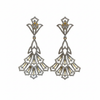 CZ Art Deco Fan Chandelier Earrings - White Background Studio Shot
