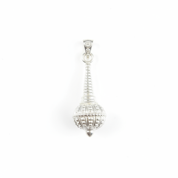 Silver Hanuman Gada Locket - White Background