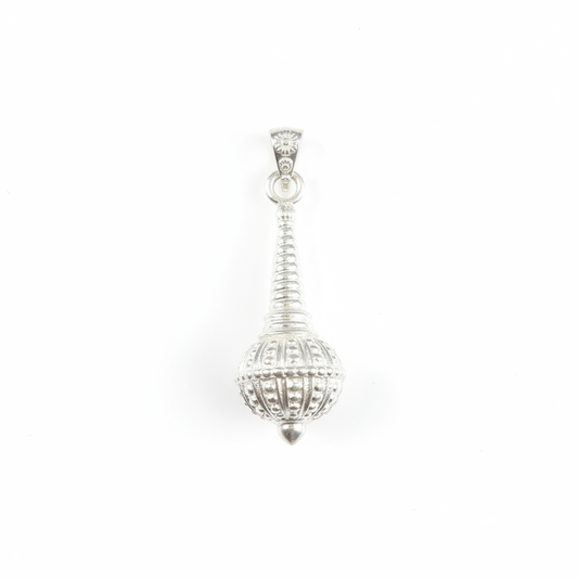 Silver Hanuman Gada Locket - White Background