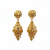 Ruby Flower Stud Earrings 24K Gold Plated