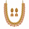 Illustrative square white background necklace and earrings image