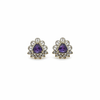 Mehndi Polish Amethyst Stud Earrings on white background