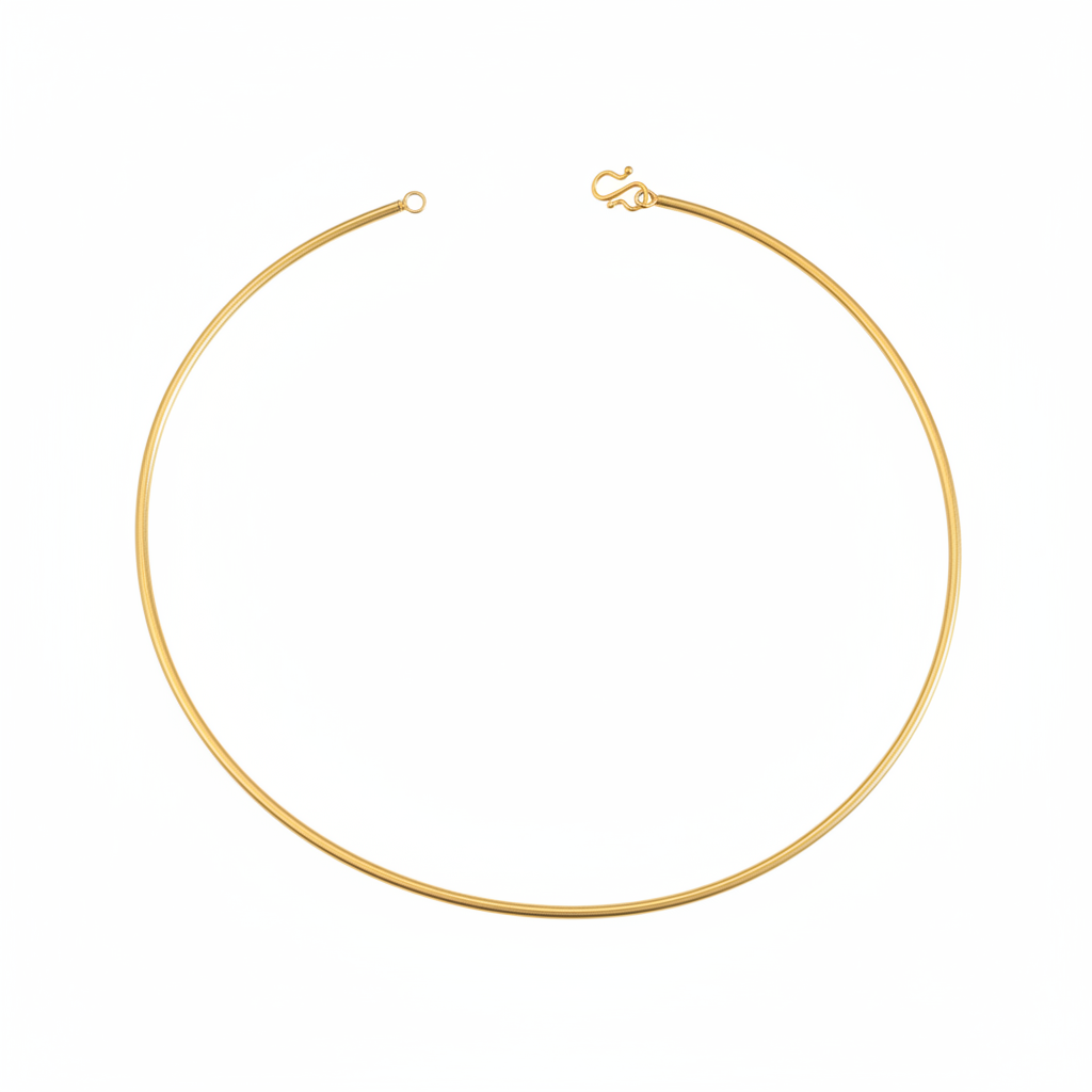 Gold Omega Hasli Necklace on white background