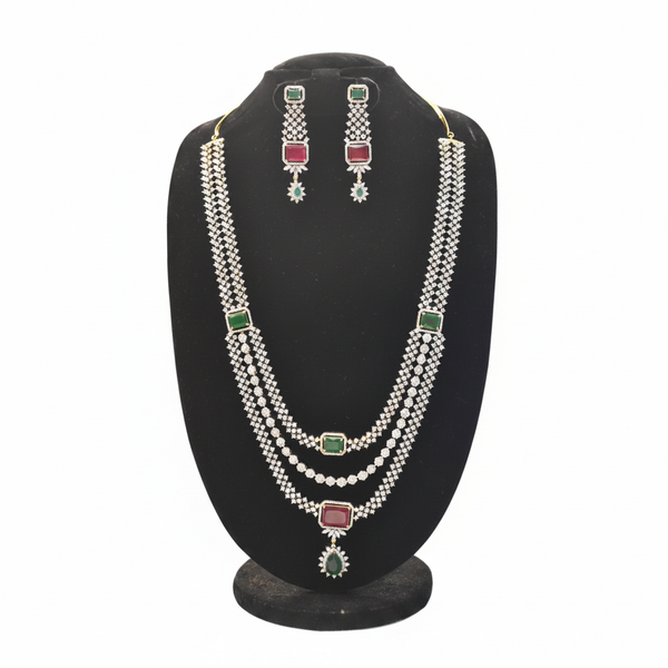 Multi-Colour Diamond CZ Necklace & Earring Set – mannequin display